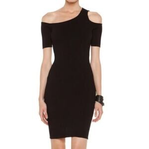 HELMUT Helmut Lang Gala Cutout Shoulder Knit Dress Size P